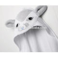 Cute animal baby towel 100% high quality organic Bamboo Soft white color Hooded Baby Bath Towel HDT-9012 in China factory